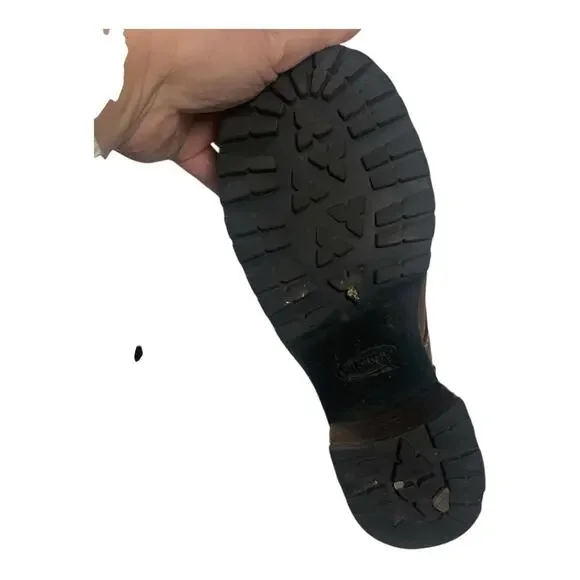 Skechers 7.5 Women's Brown Leather healed vintage y2k Ankle Boots chunky - Picture 6 of 16